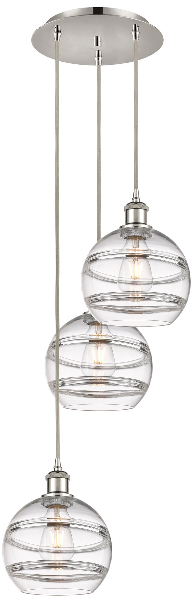 Rochester 14 1/2"W Polished Nickel and Clear Glass Multi-Light Pendant