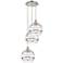 Rochester 16.5"W 3-Light Polished Nickel Cord Pendant w/ Clear Shade