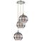 Rochester 16.5"W 3-Light Polished Nickel Cord Pendant w/ Smoke Shade