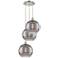 Rochester 18.5"W 3-Light Polished Nickel Cord Pendant w/ Smoke Shade