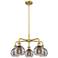 Rochester 23.88"W 5-Light Brushed Brass Stem Chandelier w/ Smoke Shade