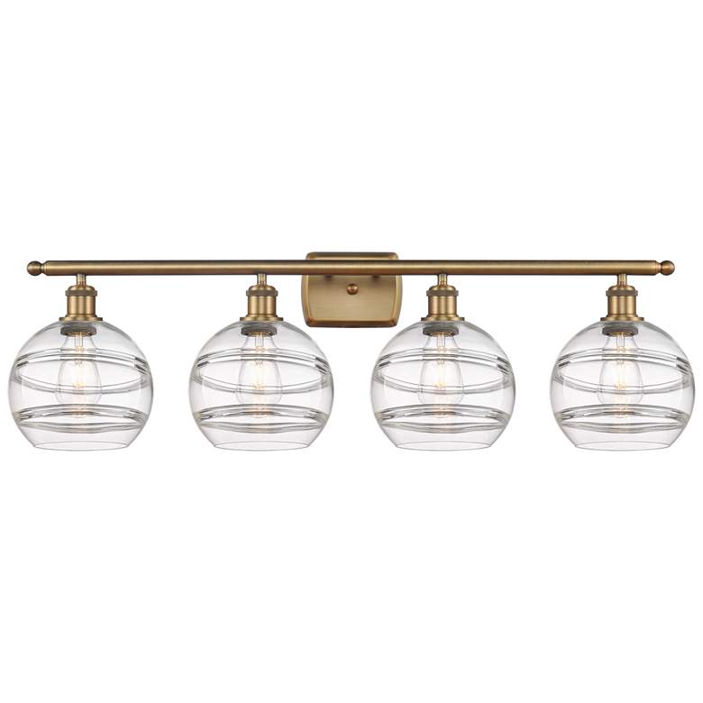 Image 1 Rochester 23.88"W 5-Light Polished Nickel Stem Chandelier w/ Smoke Sha
