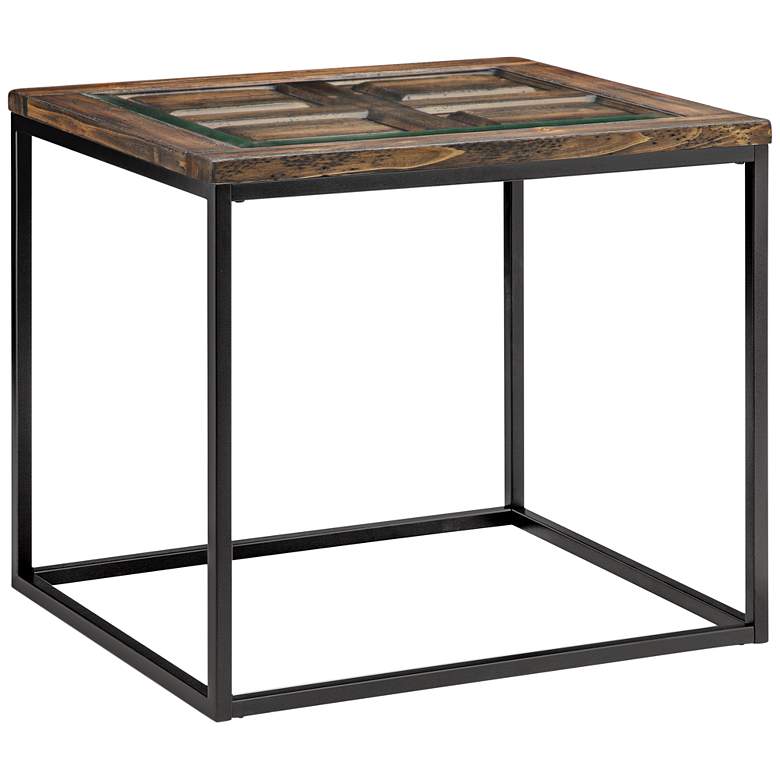 Image 1 Rochester 26 inch Wide Burnished Brown Wood and Metal End Table