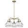 Rochester 26"W 5-Light Antique Brass Stem Chandelier w/ Clear Shade