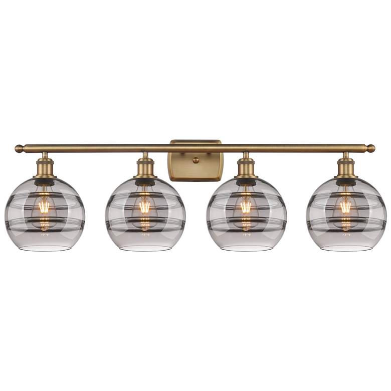 Image 1 Rochester 26"W 5-Light Polished Nickel Stem Chandelier w/ Clear Shade