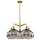 Rochester 28"W 5-Light Brushed Brass Stem Chandelier w/ Smoke Shade