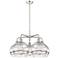 Rochester 28"W 5-Light Polished Nickel Stem Chandelier w/ Clear Shade