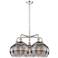 Rochester 28"W 5-Light Polished Nickel Stem Chandelier w/ Smoke Shade