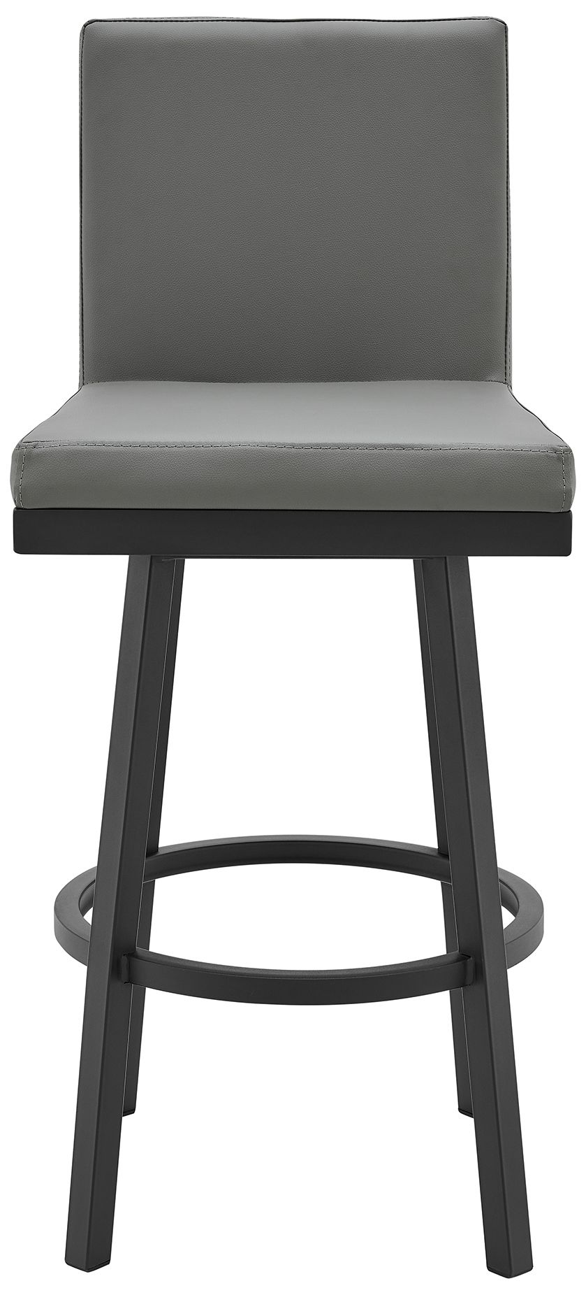 Image 3 Rochester 30 in. Swivel Barstool in Black Powder Coated, Gray Faux Leather more views