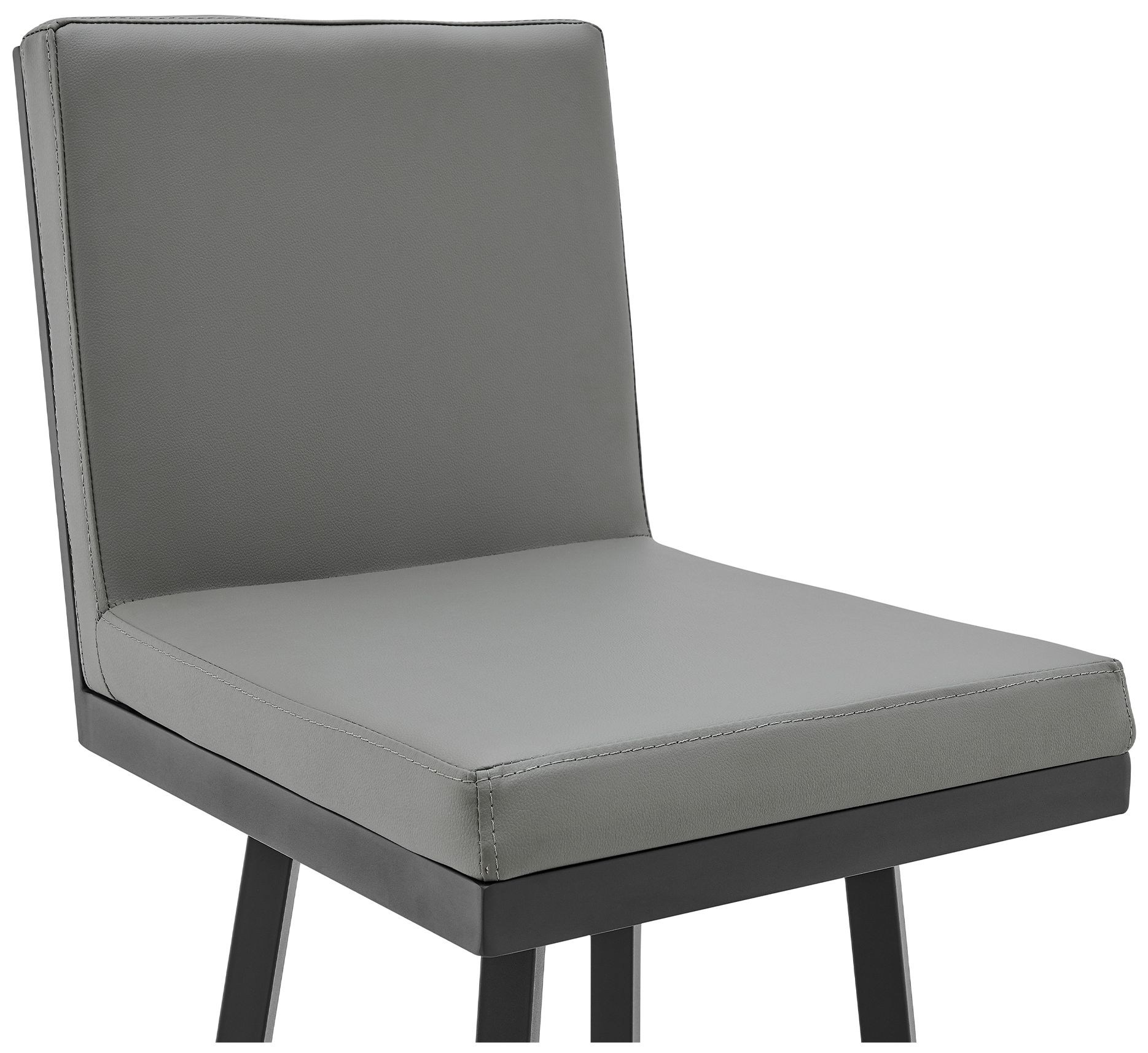 Image 5 Rochester 30 in. Swivel Barstool in Black Powder Coated, Gray Faux Leather more views