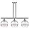 Rochester 36.5"W 3-Light Satin Nickel Stem Island Light w/ Clear Shade