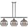 Rochester 36.5"W 3-Light Satin Nickel Stem Island Light w/ Smoke Shade