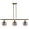 Rochester 36"W 3-Light Antique Brass Stem Island Light w/ 6" Smok