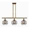 Rochester 36"W 3-Light Brushed Brass Stem Island Light w/ 8" Smok