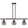 Rochester 36"W 3-Light Oiled Bronze Stem Island Light w/ 6" Smoke