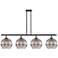 Rochester 48.25"W 4-Light Black Brass Stem Island Light w/ Smoke Shade