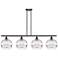 Rochester 48.25"W 4-Light Oiled Bronze Stem Island Light w/ Clear Shad