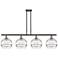 Rochester 48 1/4"W Black Brass and Clear Glass Island Pendant