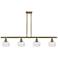 Rochester 48"W 4-Light Antique Brass Stem Island Light w/ 6" Clea