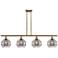 Rochester 48"W 4-Light Brushed Brass Stem Island Light w/ 8" Smok