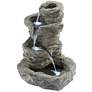 2_Rock Cascade 21 3/4" High Gray Faux Stone LED Light Outdoor Fountain