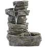 3_Rock Cascade 21 3/4" High Gray Faux Stone LED Light Outdoor Fountain more views
