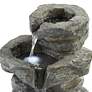 4_Rock Cascade 21 3/4" High Gray Faux Stone LED Light Outdoor Fountain more views