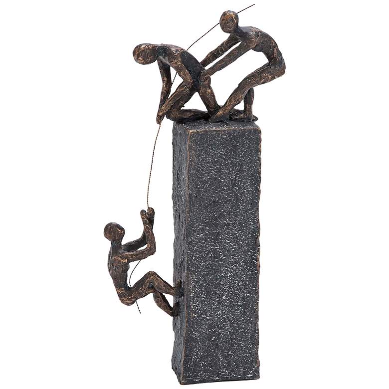 Image 1 Rock Climbing 17" High Bronze Sculpture
