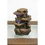 Rock Formation 3-Tier LED 11" High Tabletop Fountain