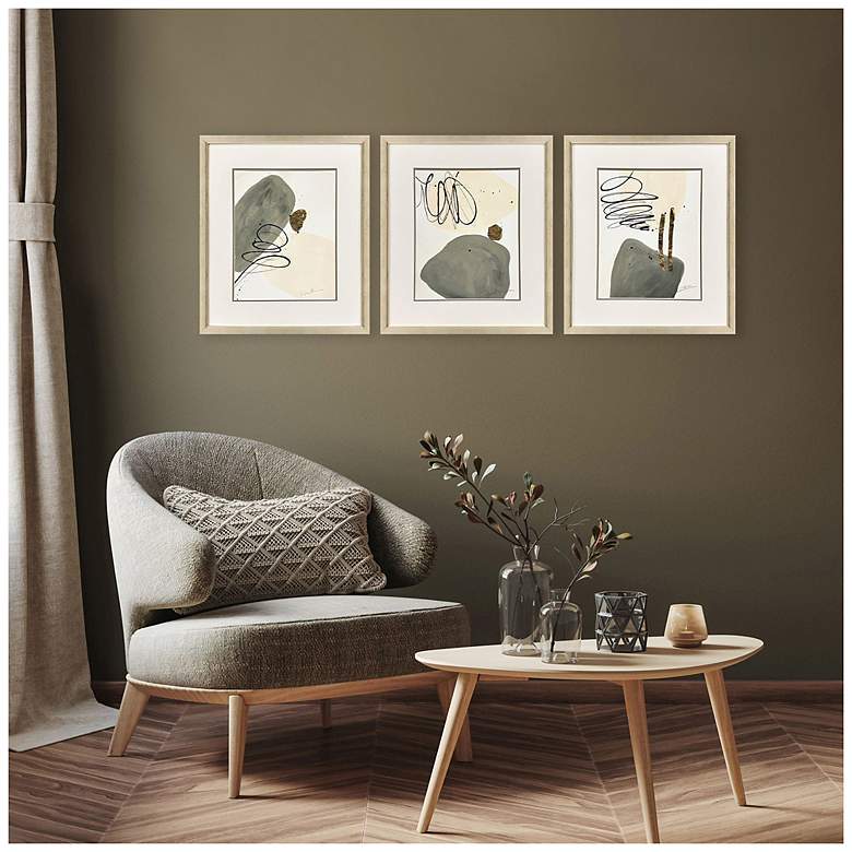 Image 4 Rock Garden 13"W x 15"H Framed Art Set of 3 more views