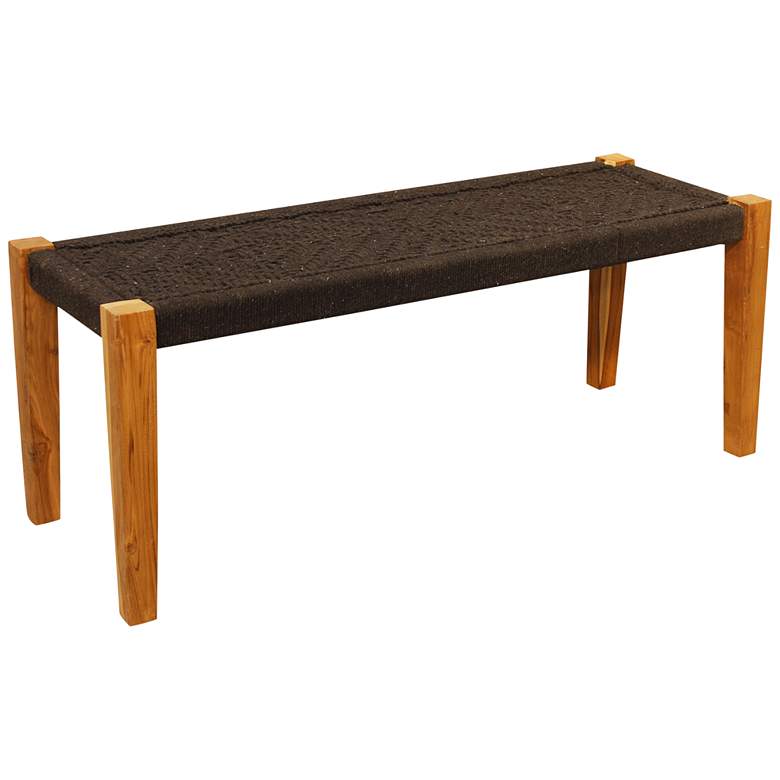Image 1 Rock Springs 46 inch Wide Black Jute and Mango Wood Bench
