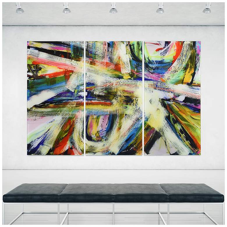 Image 5 Rock Star I ABC Frameless Reverse Printed Tempered Glass Wall Art Set of 3 more views