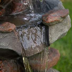Image4 of Rock Waterfall 40" High Outdoor Fountain with LED Lights more views