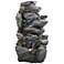 Rock Waterfall 50" High 8-Tier Outdoor LED Floor Fountain