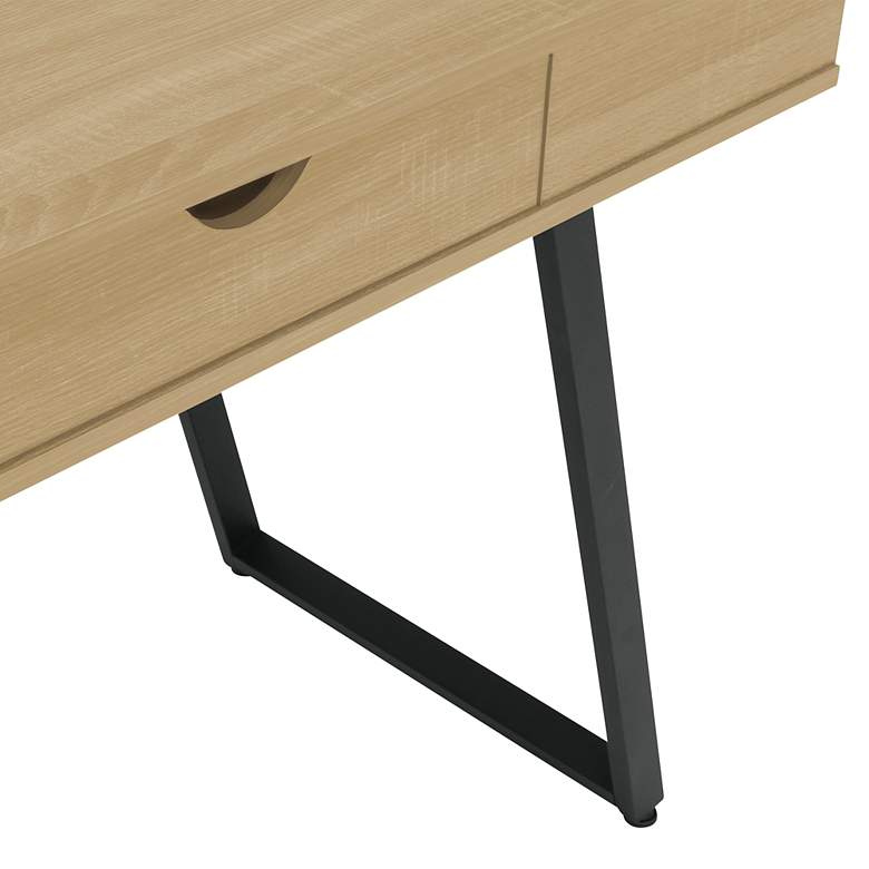 Image 5 Rockdale 42 inch Wide Modern Ashwood Office Writing Desk with USB Ports more views