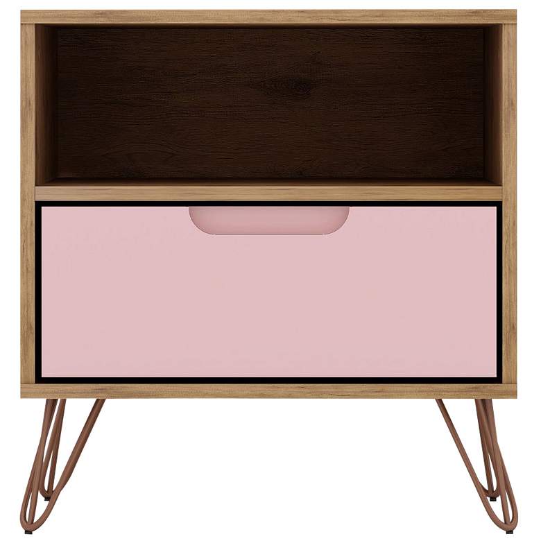 Image 1 Rockefeller 1.0 Nightstand in Nature and Rose Pink