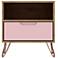 Rockefeller 1.0 Nightstand in Nature and Rose Pink