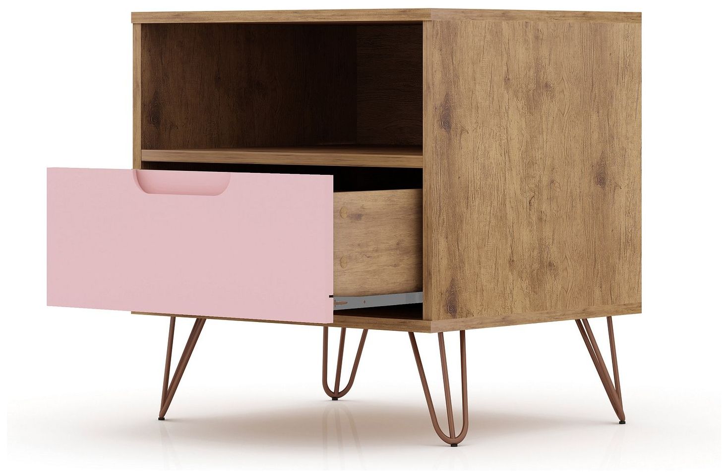 Image 4 Rockefeller 1.0 Nightstand in Nature and Rose Pink more views