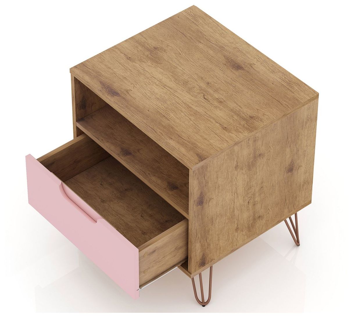 Image 5 Rockefeller 1.0 Nightstand in Nature and Rose Pink more views