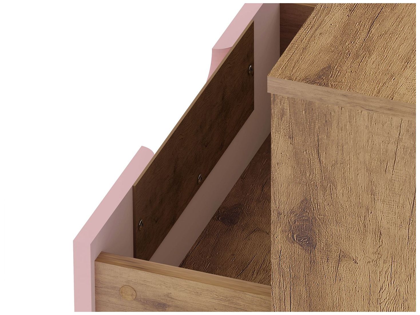 Image 7 Rockefeller 1.0 Nightstand in Nature and Rose Pink more views