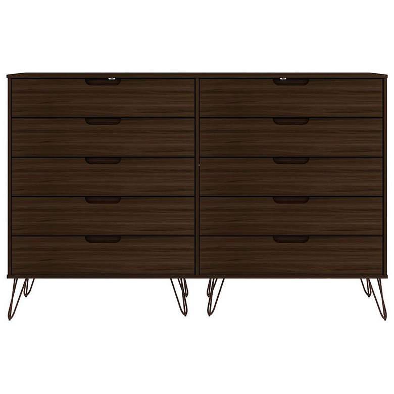 Image 1 Rockefeller 10-Drawer Double Tall Dresser in Brown