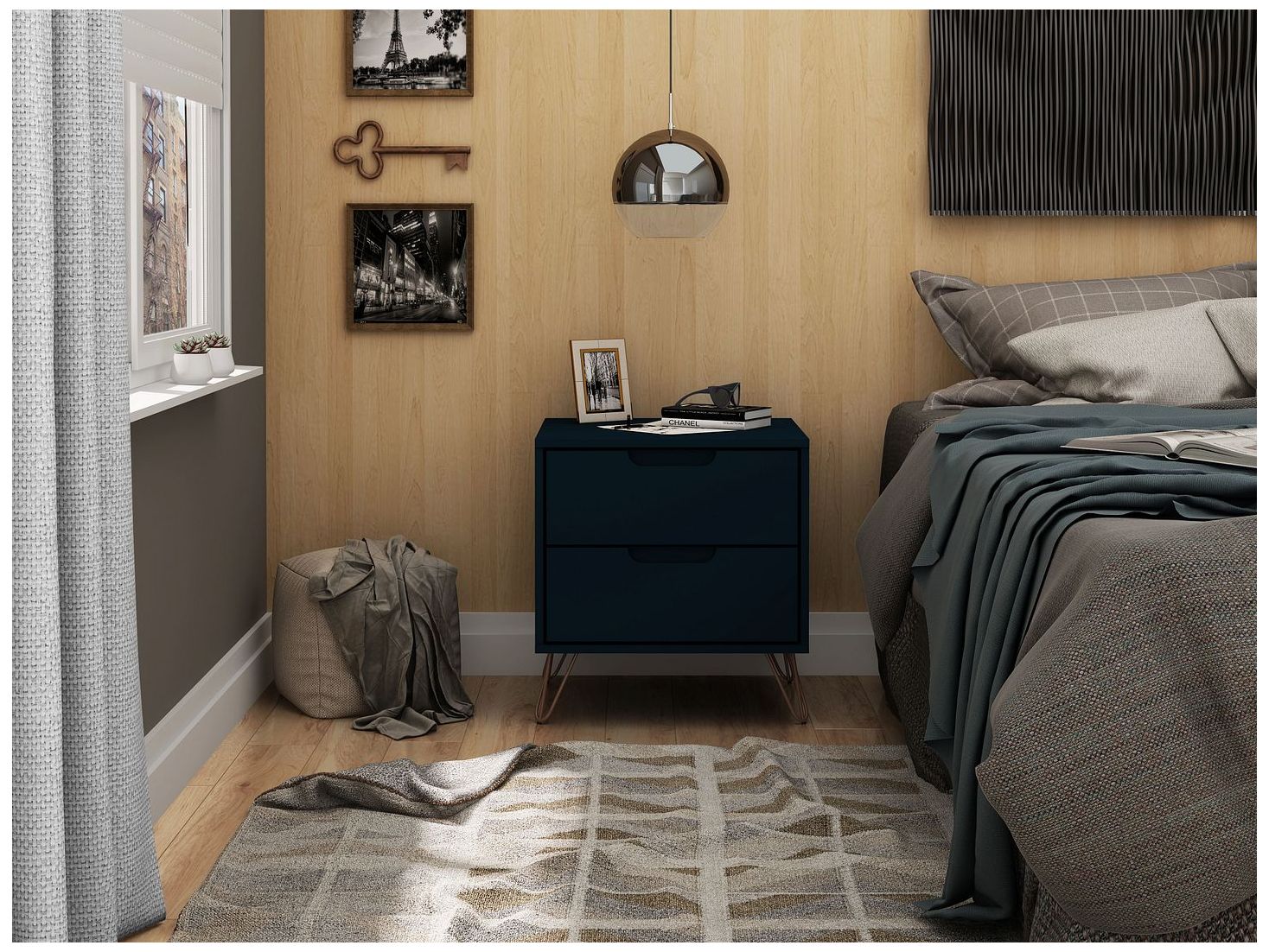 Image 2 Rockefeller 2.0 Nightstand in Tatiana Midnight Blue more views