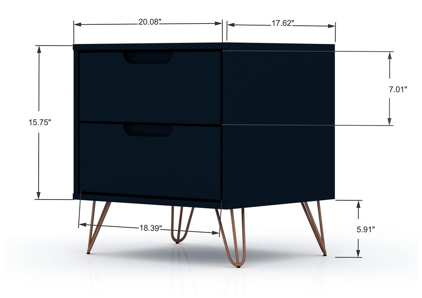 Image 3 Rockefeller 2.0 Nightstand in Tatiana Midnight Blue more views