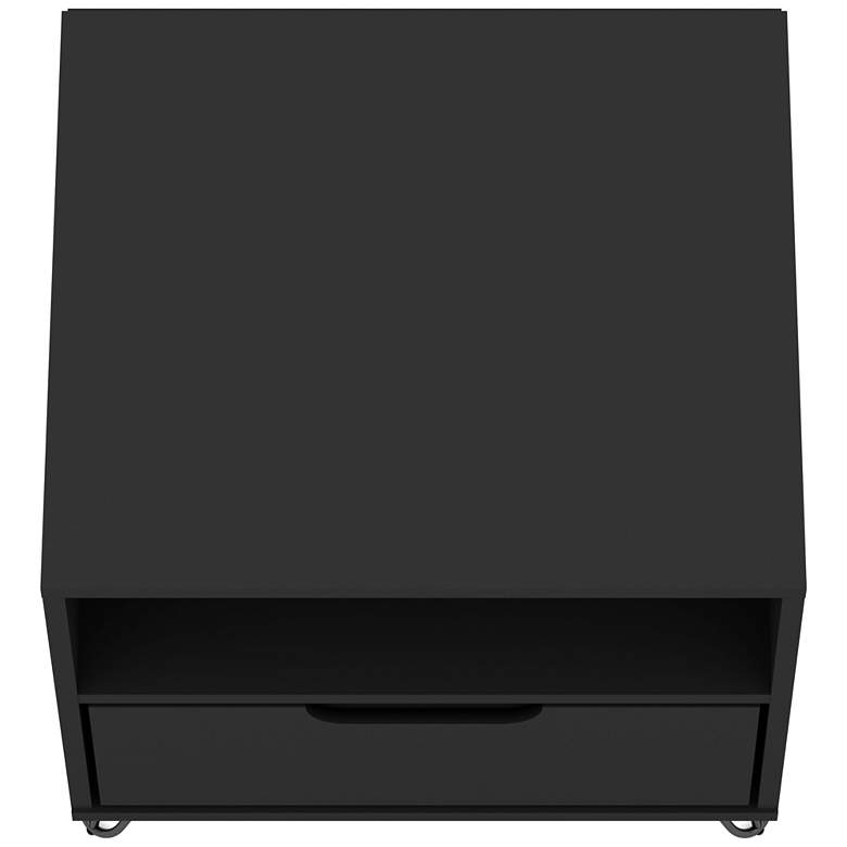 Image 6 Rockefeller 20" Wide Matte Black 1-Shelf 1-Drawer Nightstand more views