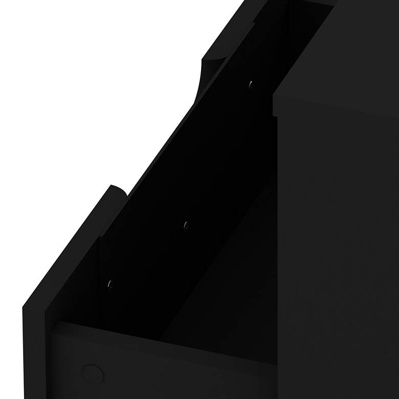 Image 7 Rockefeller 20" Wide Matte Black 1-Shelf 1-Drawer Nightstand more views
