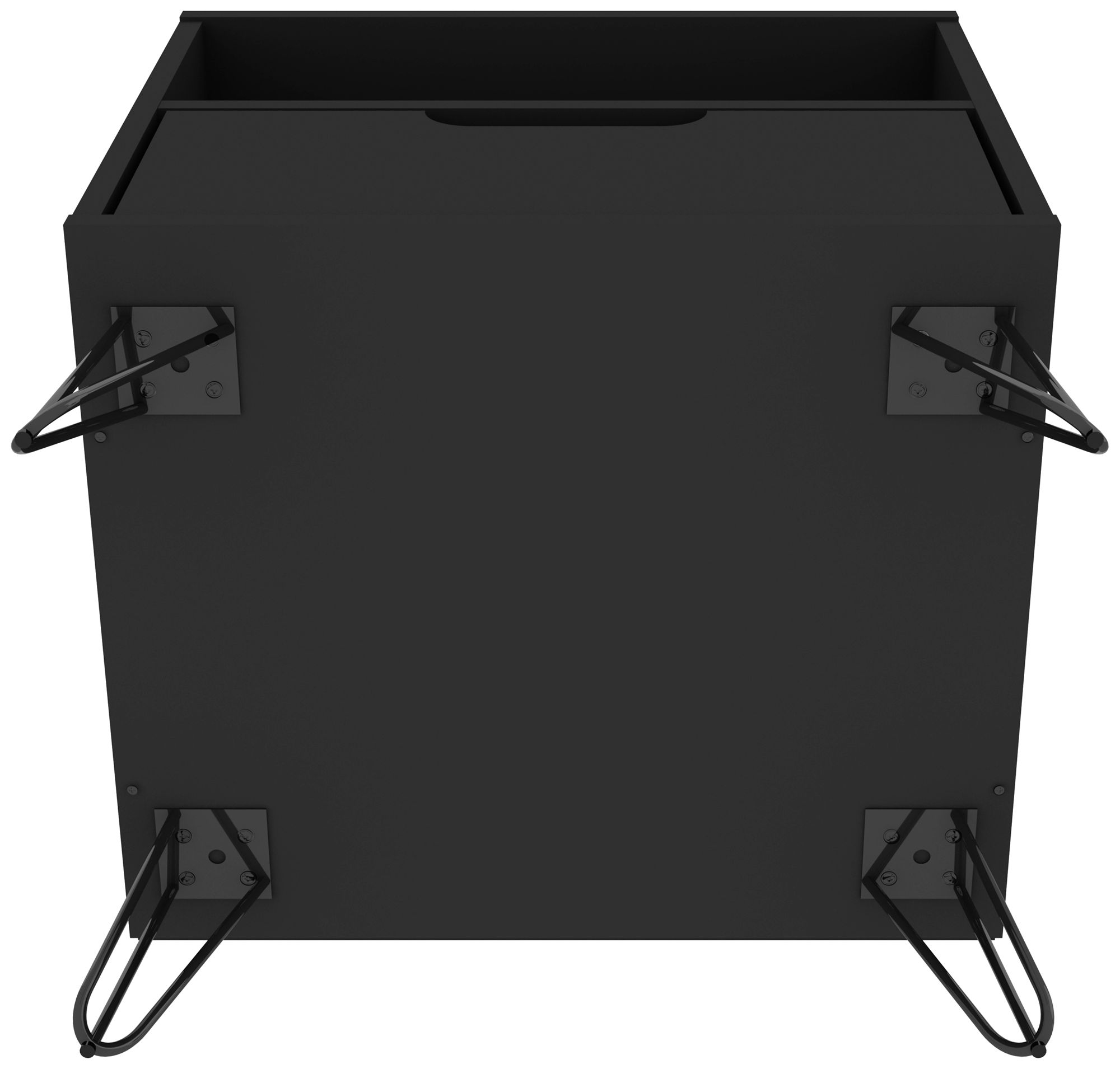 Rockefeller 20" Wide Matte Black 1-Shelf 1-Drawer Nightstand