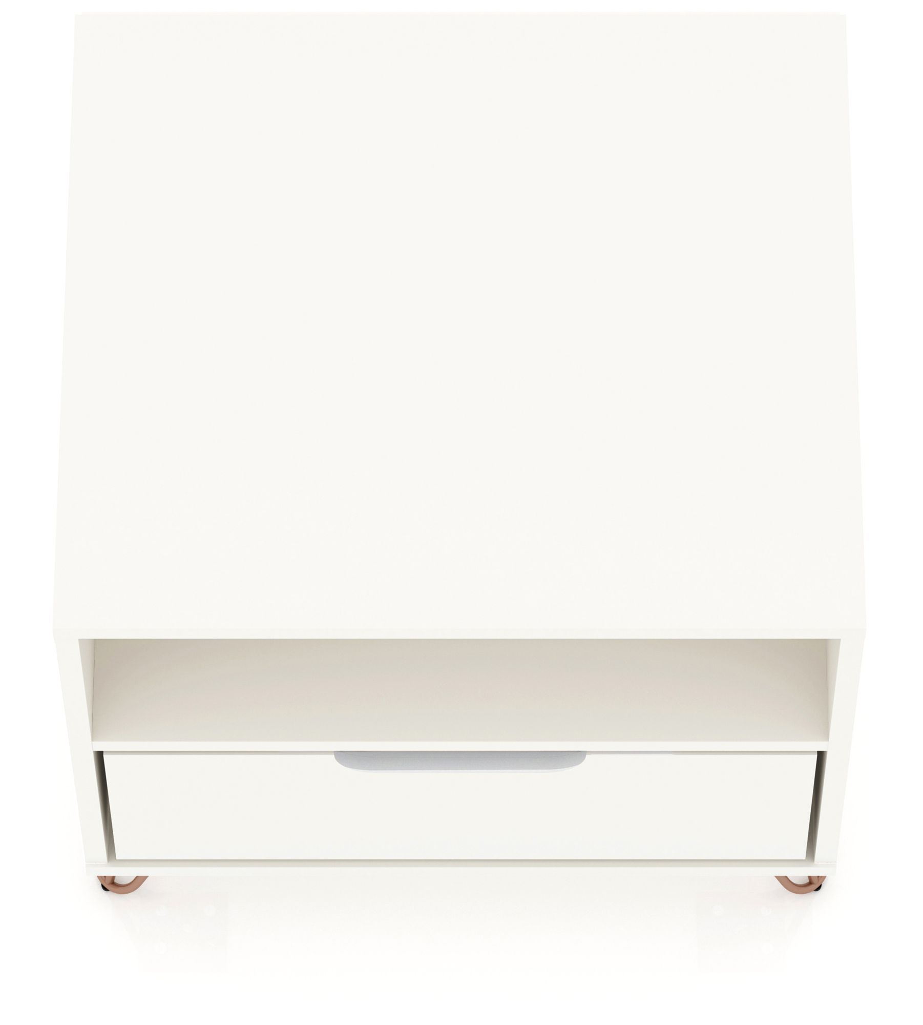 Rockefeller 20" Wide Matte White 1-Shelf 1-Drawer Nightstand