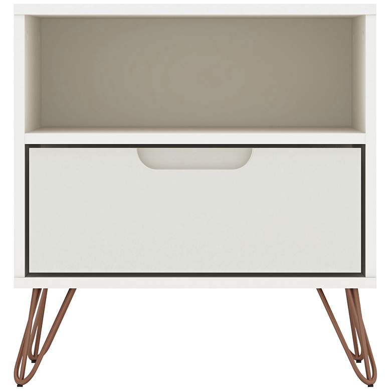 Image 2 Rockefeller 20" Wide Off-White 1-Shelf 1-Drawer Nightstand