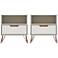 Rockefeller 20" Wide Off-White and Natural Modern Nightstands Set of 2