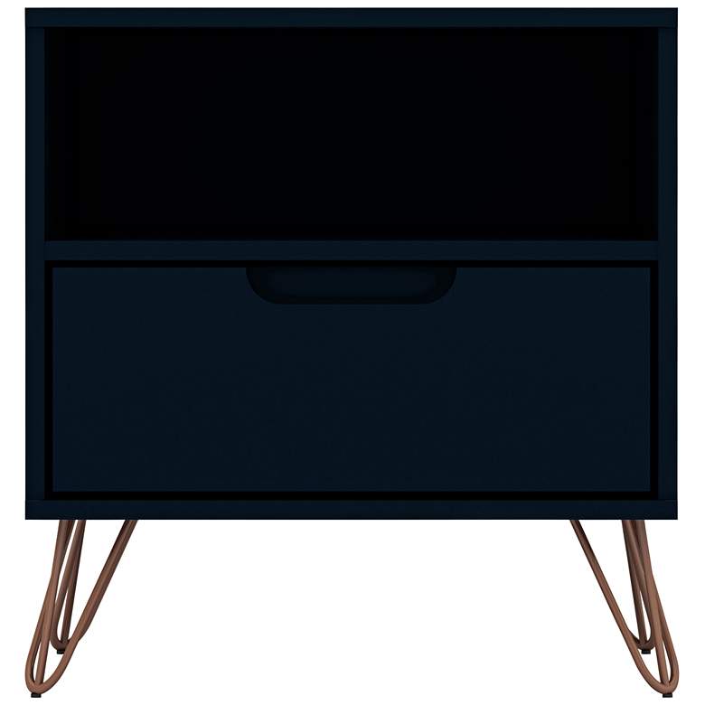 Image 2 Rockefeller 20" Wide Tatianna Blue 1-Shelf 1-Drawer Nightstand